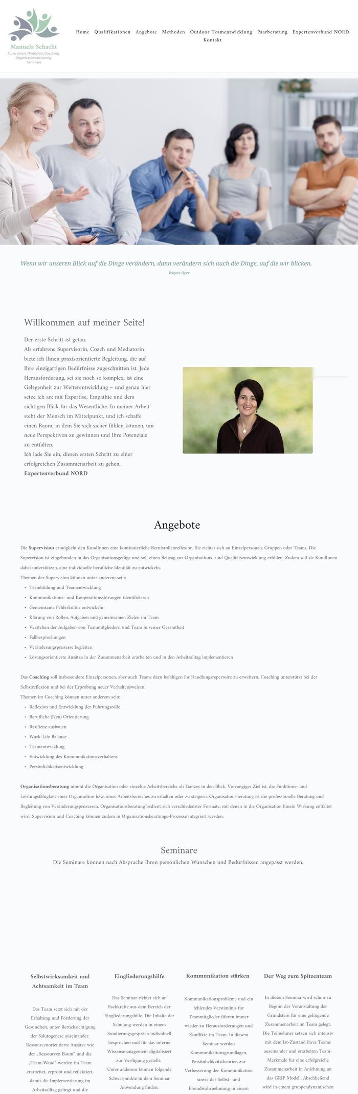 Webdesign-Projekt: Supervision und Coaching Website für Manuela Schacht